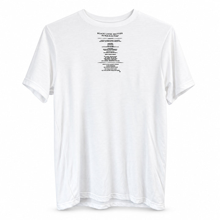 Ihsan Ishan Design — Black Lives Matter One World Unisex White Tee