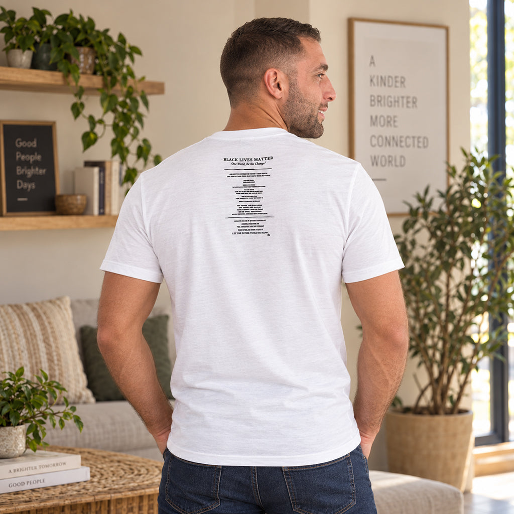 Ihsan Ishan Design — Black Lives Matter One World Unisex White Tee