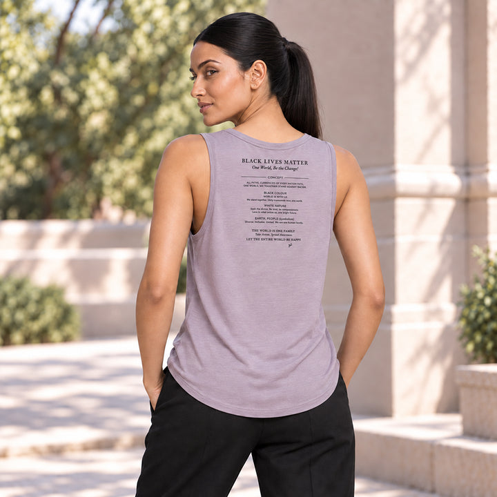 Ihsan Ishan Design — Black Lives Matter One World Women's Lilac Tank