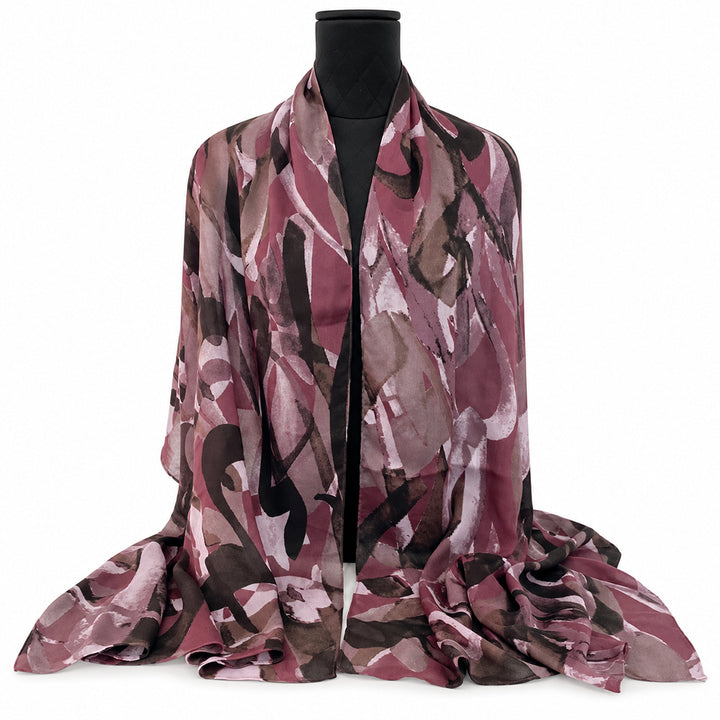 Ihsan Ishan Design — Inshallah Arabic Calligraphy Silk-Blend Scarf