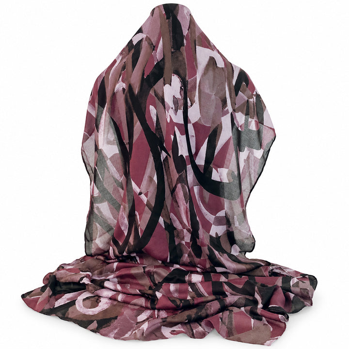 Ihsan Ishan Design — Inshallah Arabic Calligraphy Silk-Blend Scarf