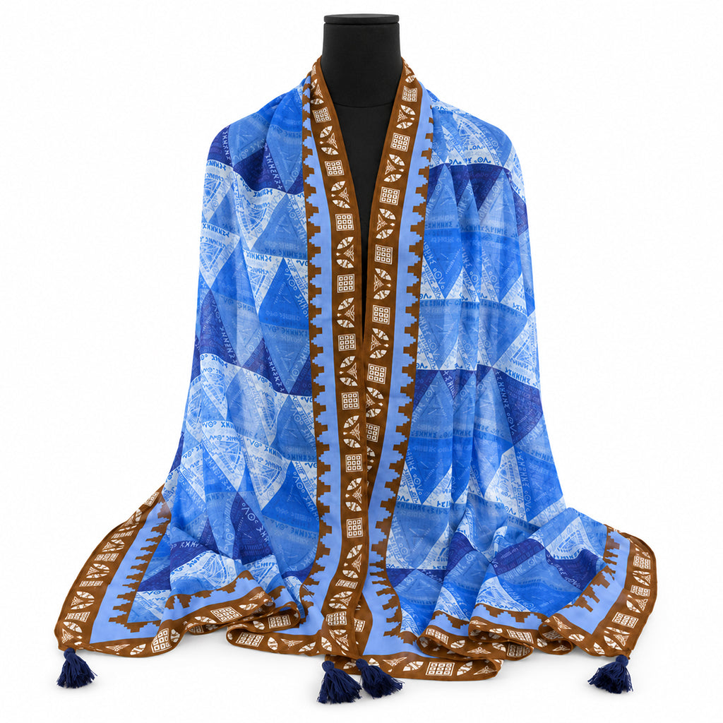 Ihsan Ishan Design — Amazigh “Always Be Free” Silk-Blend Scarf