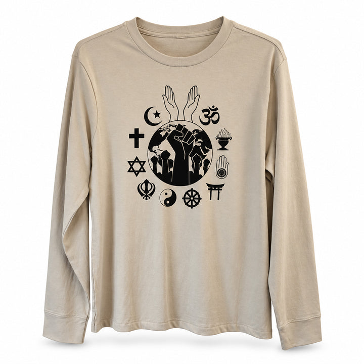 Ihsan Ishan Design — Black Lives Matter One World Unisex Gray Long-Sleeve Tee