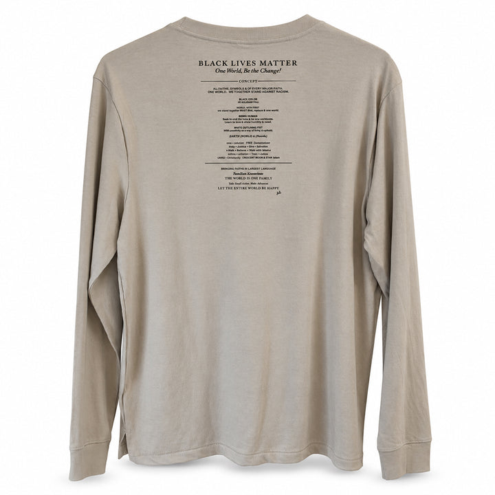 Ihsan Ishan Design — Black Lives Matter One World Unisex Gray Long-Sleeve Tee