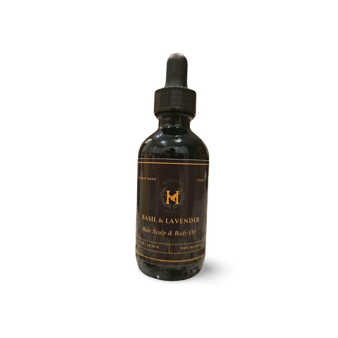 Holistic Haven Essentials LLC Basil - Lavender Herbal Infused Body Oil