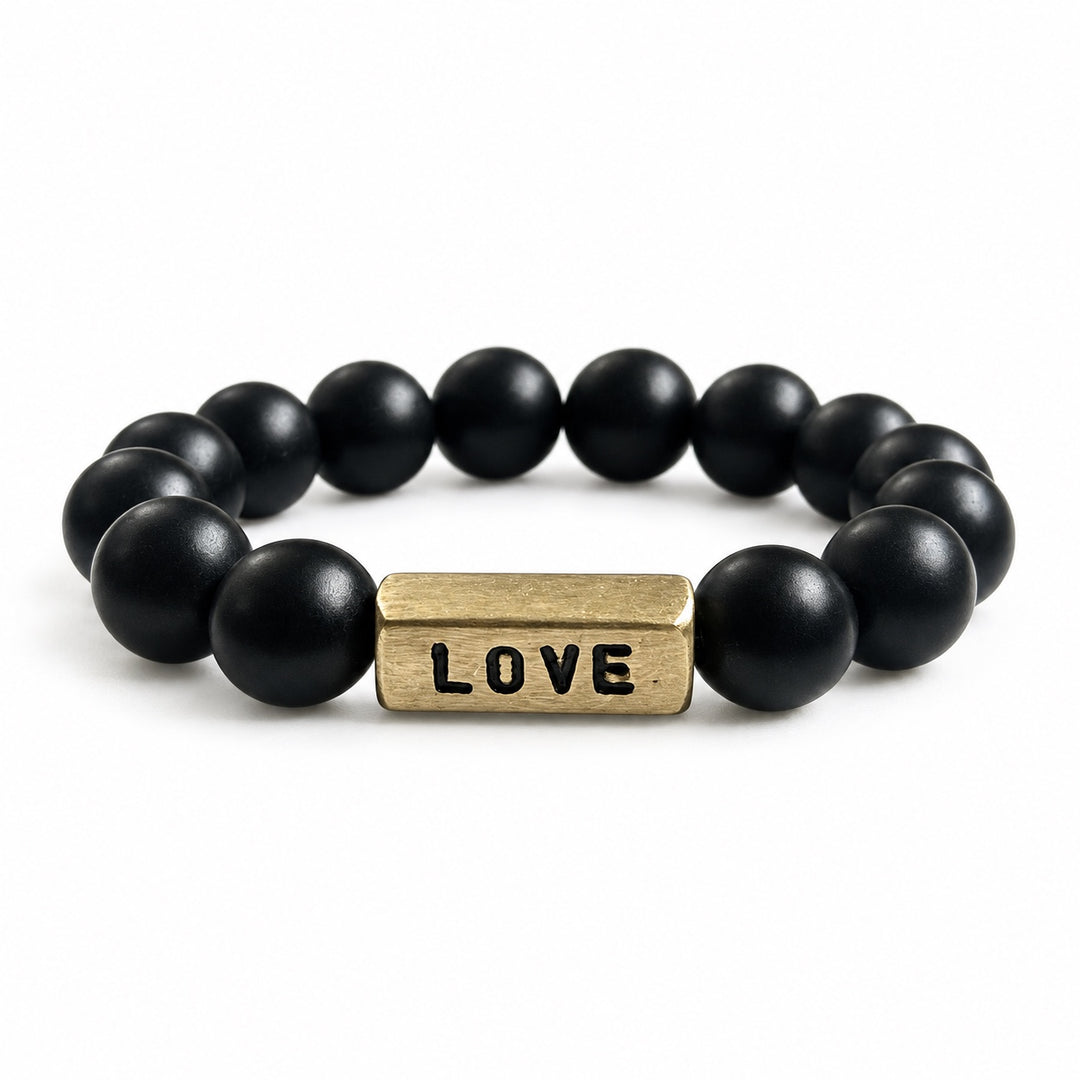 KATROCENTRIC Love Glass Beaded & Brass Bracelet