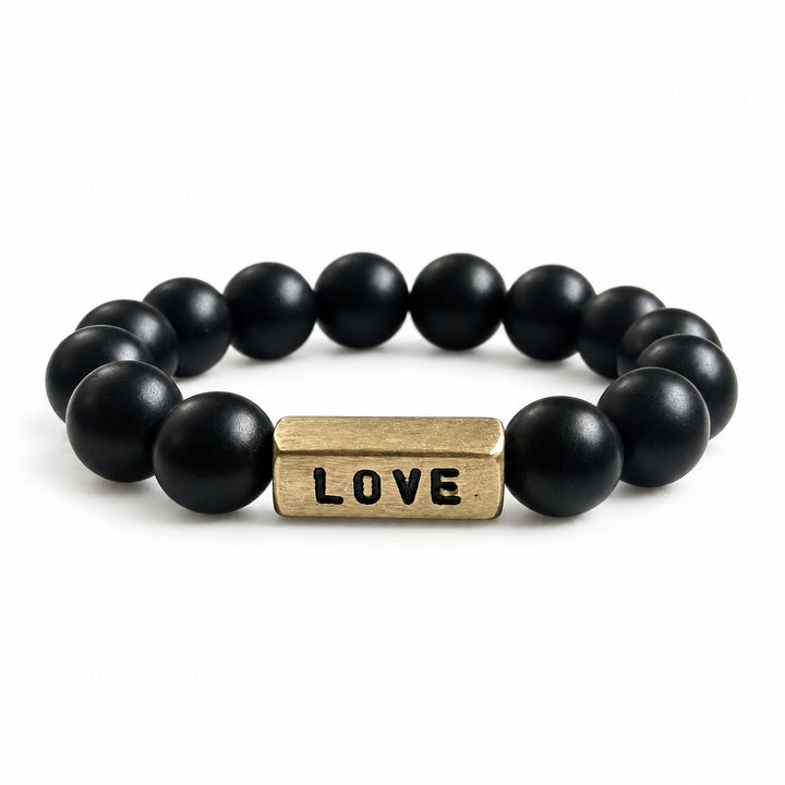 KATROCENTRIC Love Glass Beaded & Brass Bracelet
