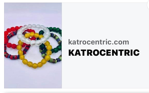 KATROCENTRIC Peace Glass Beaded  & Brass Bracelet