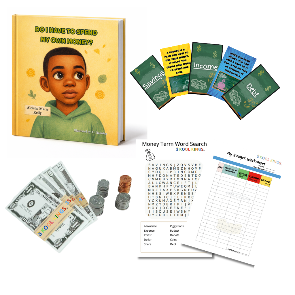 3 Kool Kings Little Learners Financial Literacy Bundle