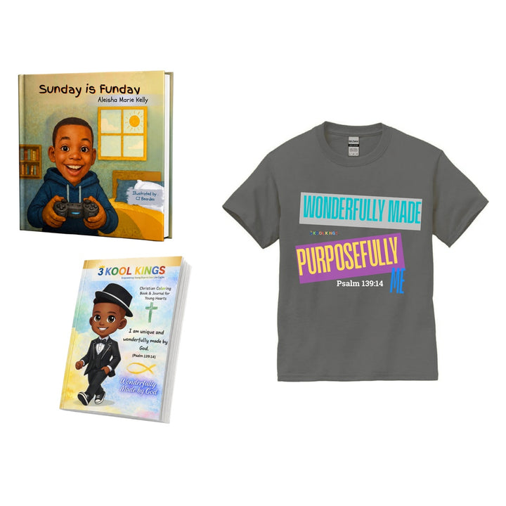 3 Kool Kings Faith & Fun Book and T-Shirt Bundle – Youth Medium