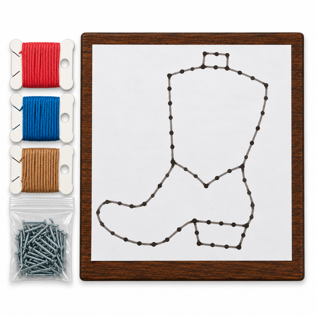 Lil Bits of Mona – Cowboy Boot DIY String Art Kit