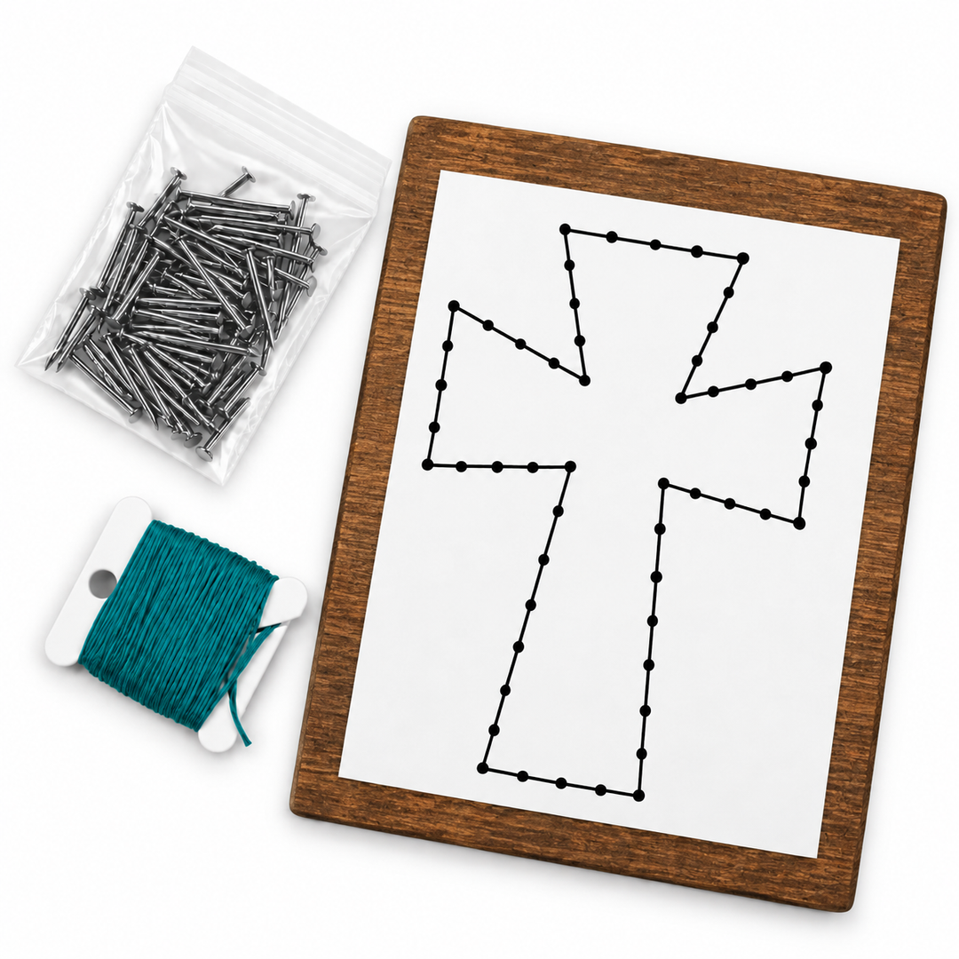 Lil Bits of Mona – Cross DIY String Art Kit
