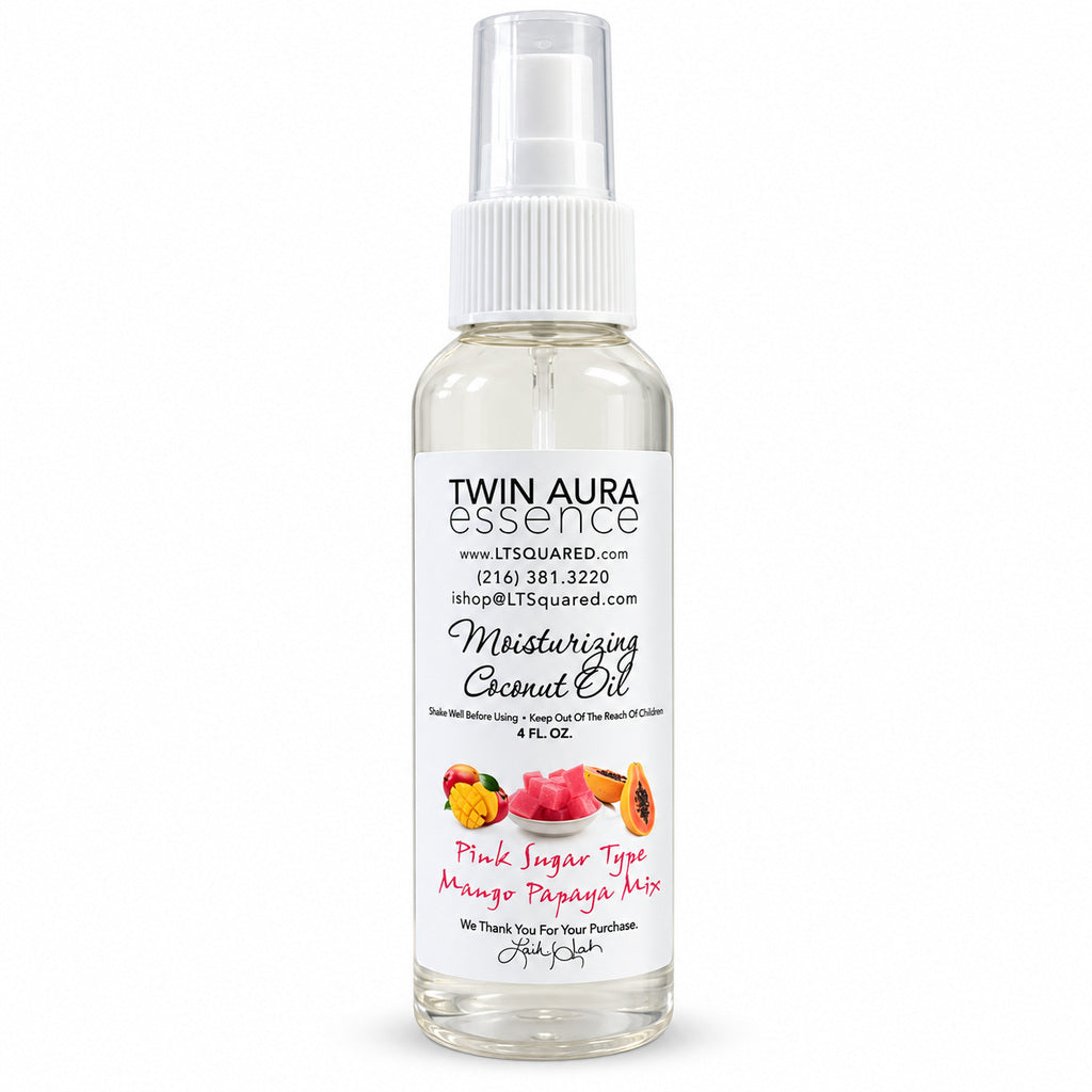 Twin Aura Essence Pink Sugar & Mango Papaya Coconut Oil Body Spray – 4 oz