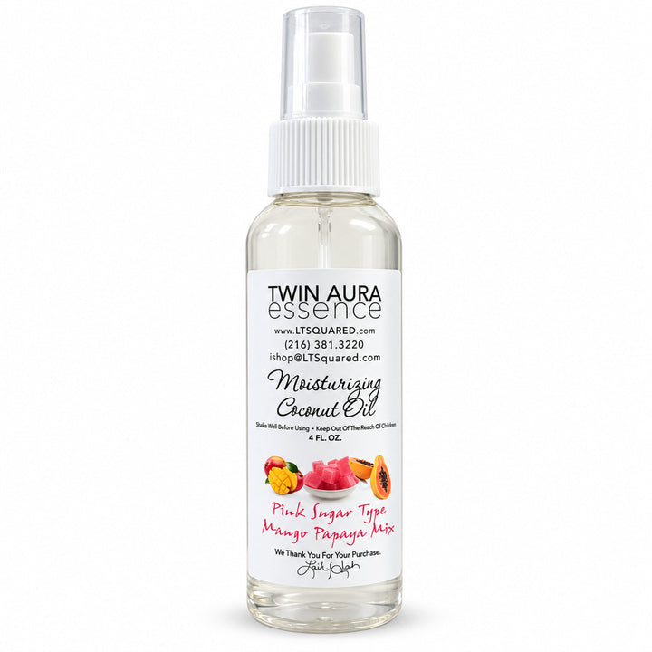 Twin Aura Essence Pink Sugar & Mango Papaya Coconut Oil Body Spray – 4 oz
