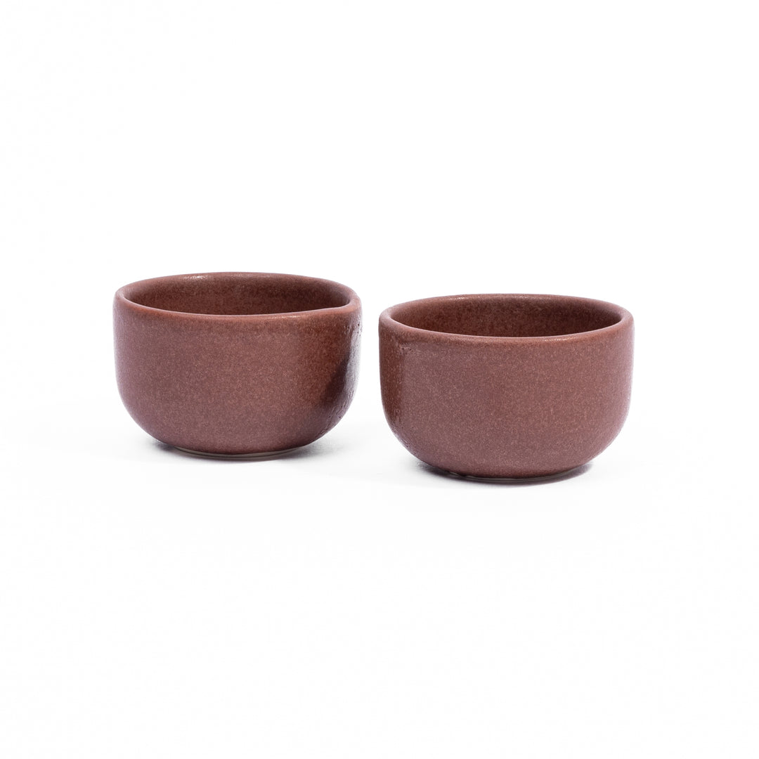 Myrth Sake Cup Set, Handcrafted Porcelain - Rosewood