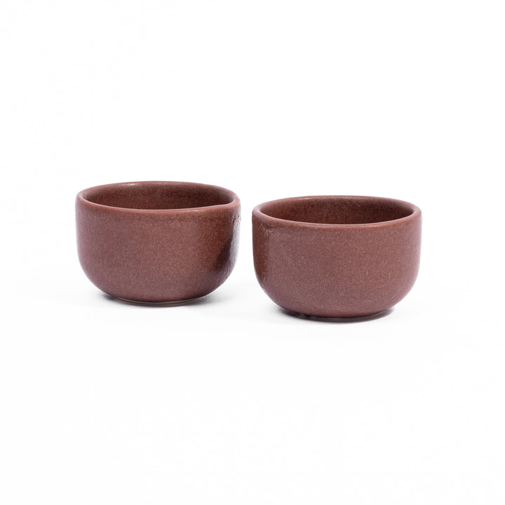 Myrth Sake Cup Set, Handcrafted Porcelain - Rosewood