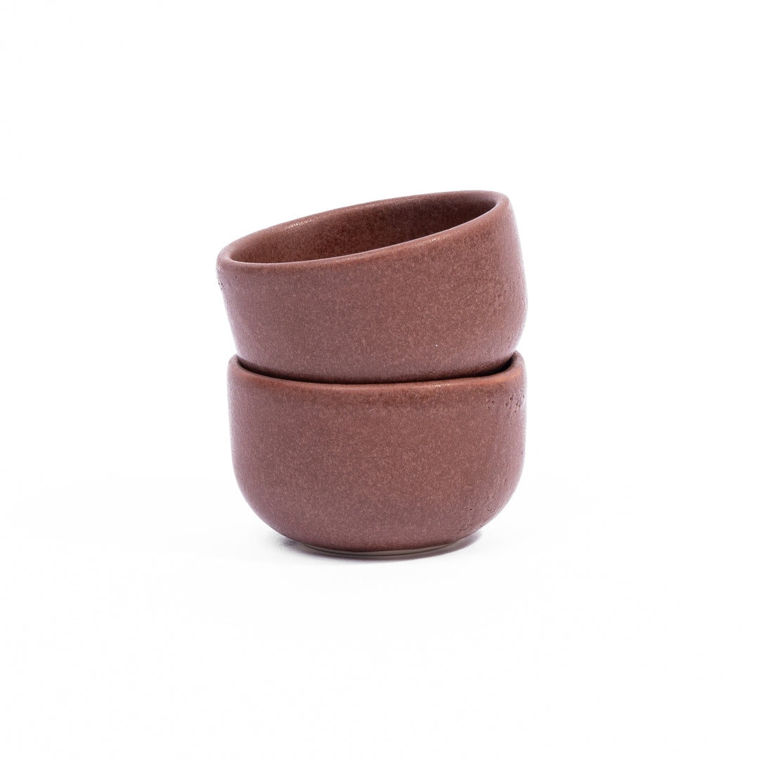 Myrth Sake Cup Set, Handcrafted Porcelain - Rosewood