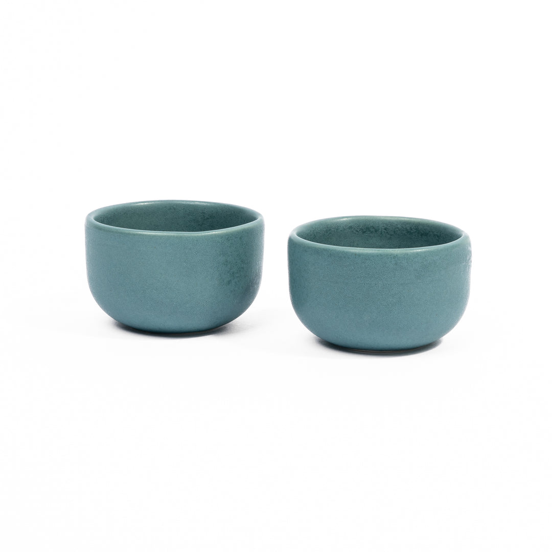 Myrth Sake Cup Set, Handcrafted Porcelain - Verdigris