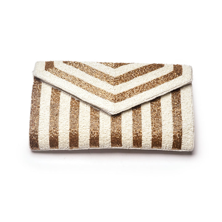 Murphy Handbags Striped Beaded Purse.