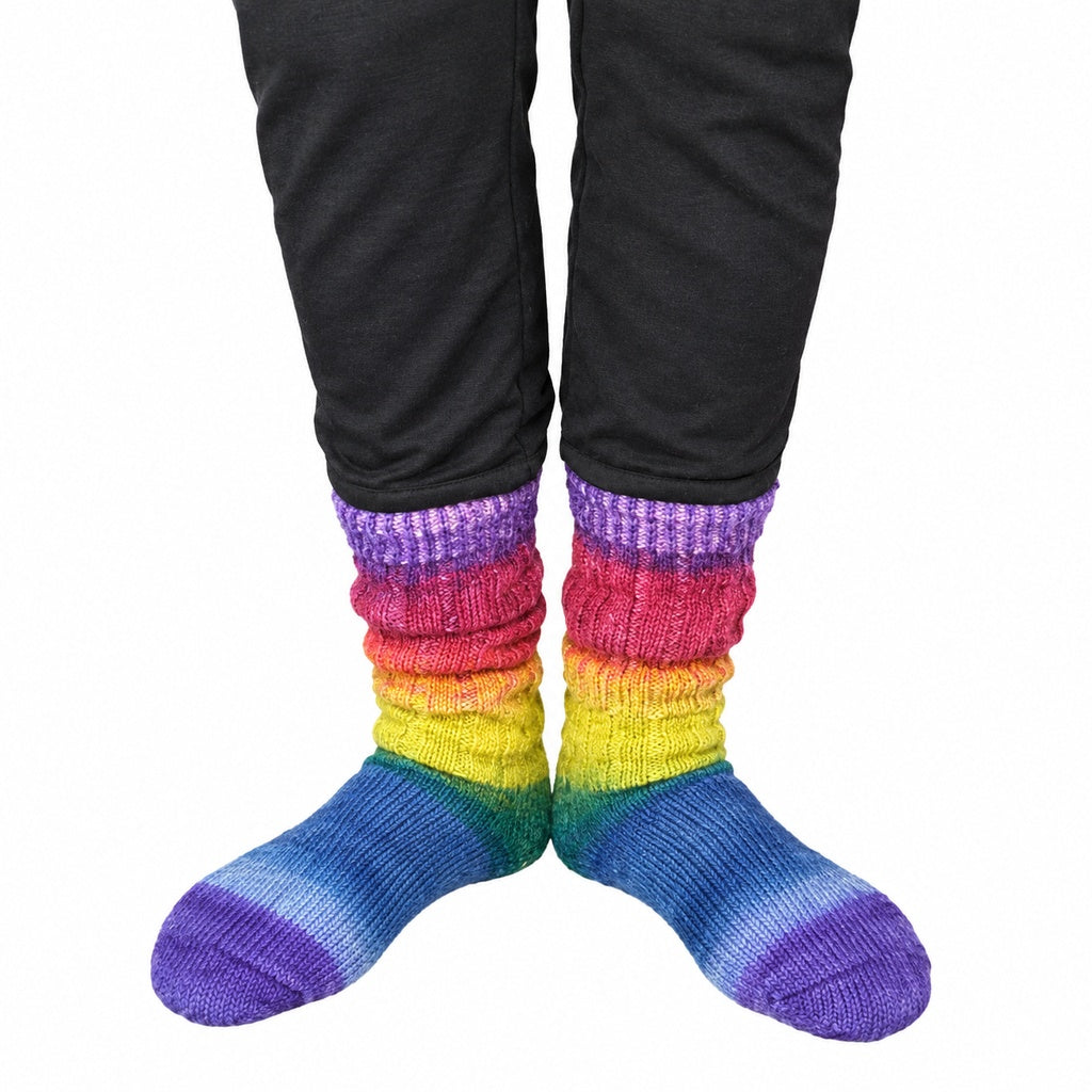 Mary's Little Lambs Products Hand-dyed Harmony wool tie-dyed socks