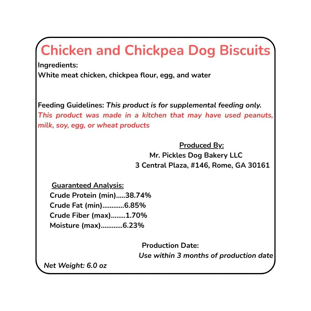 Mr. Pickles Dog Bakery Chicken & Chickpea Dog Treats
