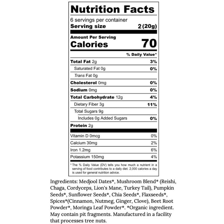 Mind Body Snack Mighty Mushroom Super Bites