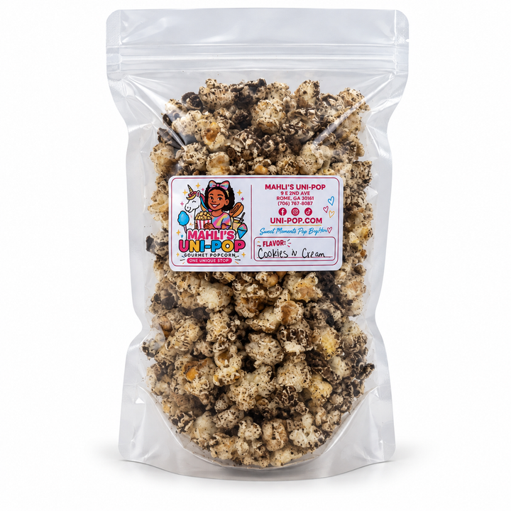 Mahli's Uni-Pop Gourmet Popcorn Cookies & Cream