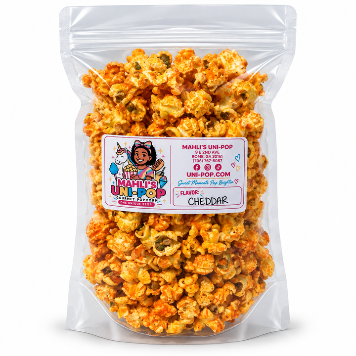Mahli's Uni-Pop Gourmet Popcorn Cheddar