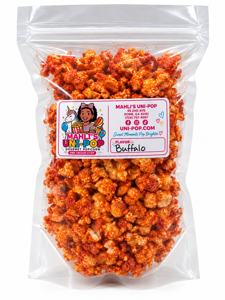 Mahli's Uni-Pop Gourmet Popcorn Buffalo