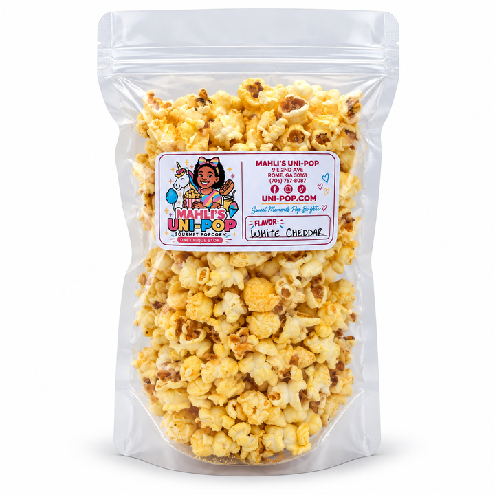 Mahli's Uni-Pop Gourmet Popcorn White Cheddar