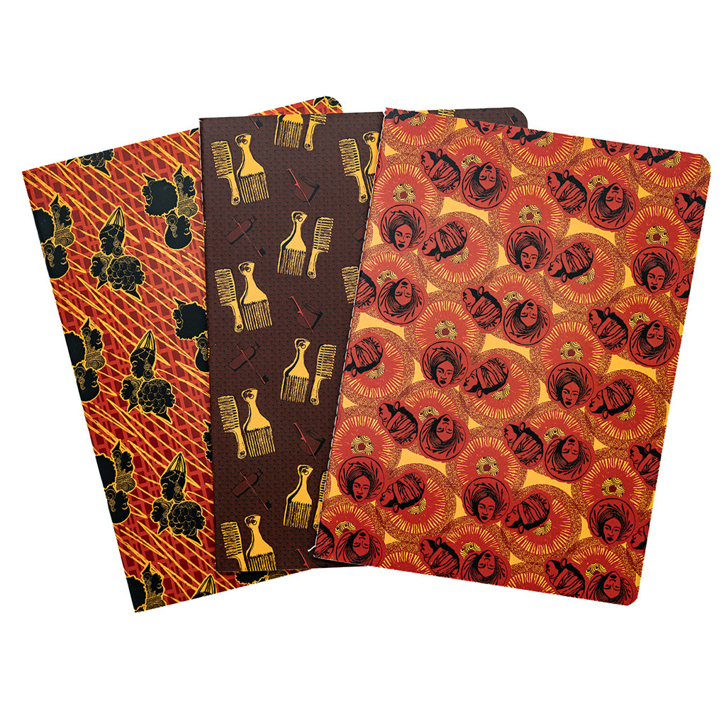 Pounded Yam Productions The Black Hair Collection A5 Stitched Notebook Set
