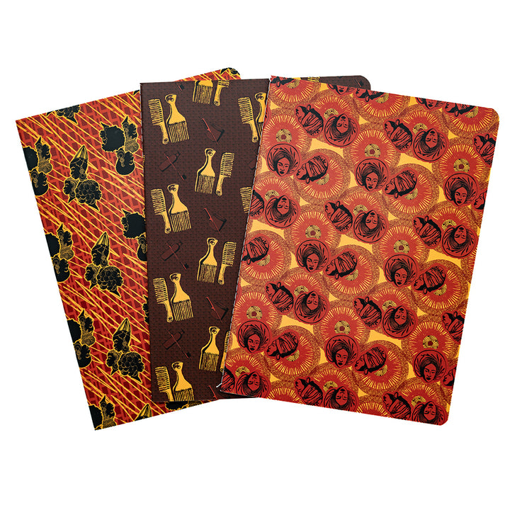 Pounded Yam Productions The Black Hair Collection A5 Stitched Notebook Set