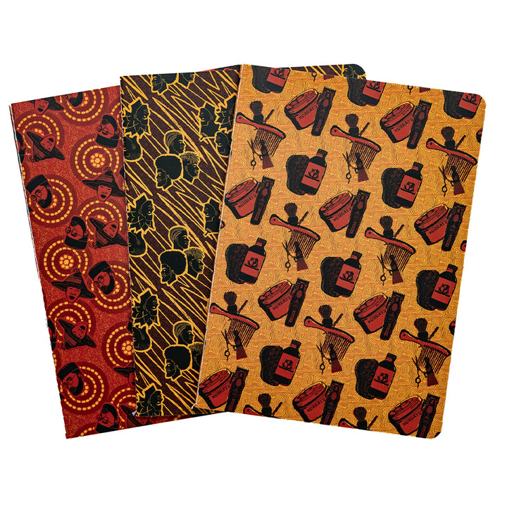Pounded Yam Productions The Barbershop A5 Stitched Notebook Set
