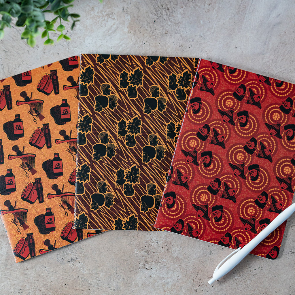 Pounded Yam Productions The Barbershop A5 Stitched Notebook Set