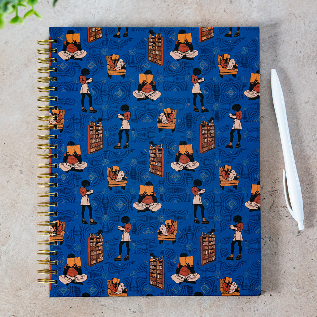 Pounded Yam Productions Head in a Book B5 Hardcover Spiral Journal