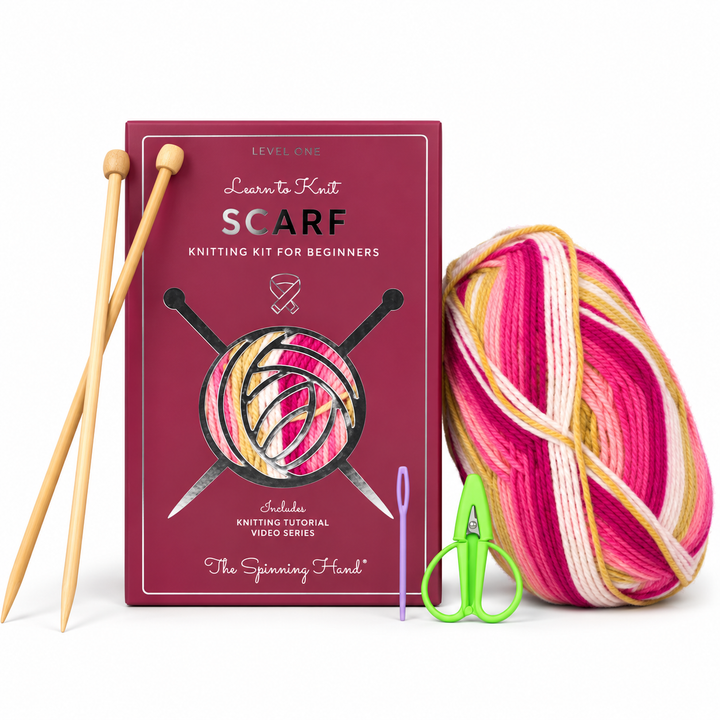 The Spinning Hand Learn to Knit Scarf Kit