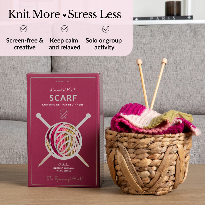 The Spinning Hand Learn to Knit Scarf Kit
