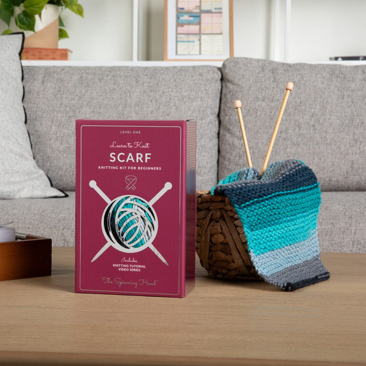 The Spinning Hand Learn to Knit Scarf Kit