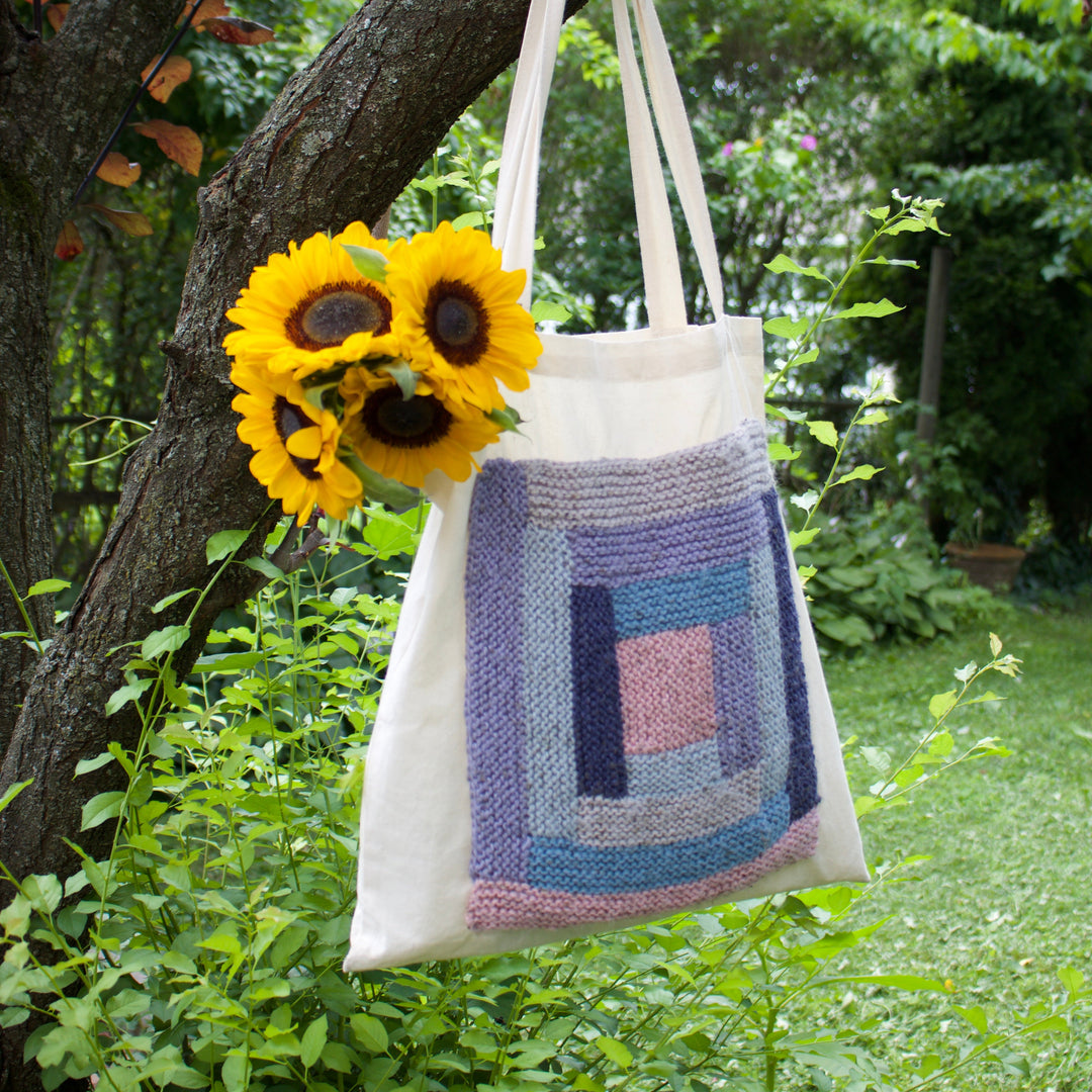 The Spinning Hand Log Cabin Tote Knitting Kit