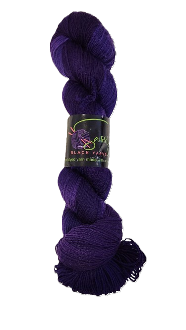 Sassy Black Yarns Keida's Purple (Hand Dyed Yarn)