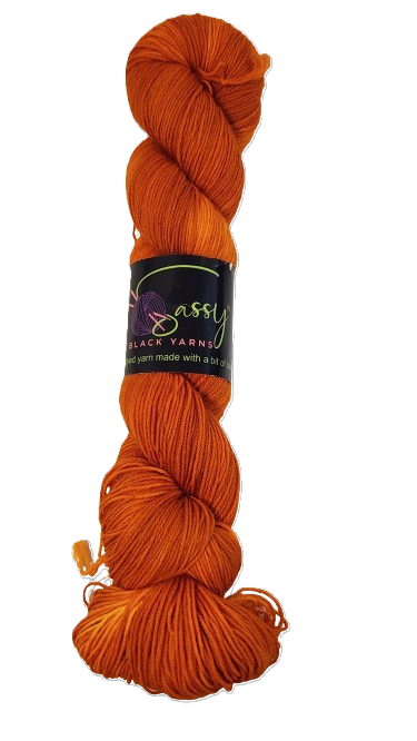 Sassy Black Yarns Orange You Glad to See Me (Hand Dyed Yarn)