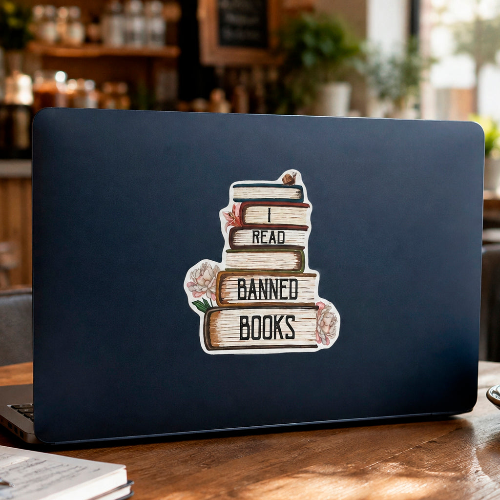 Pithitude Banned Books Reusable Fabric Laptop Sticker