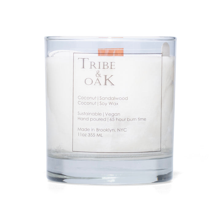 Tribe & Oak 11oz Coconut Soy Wax Candle with Wooden Wick