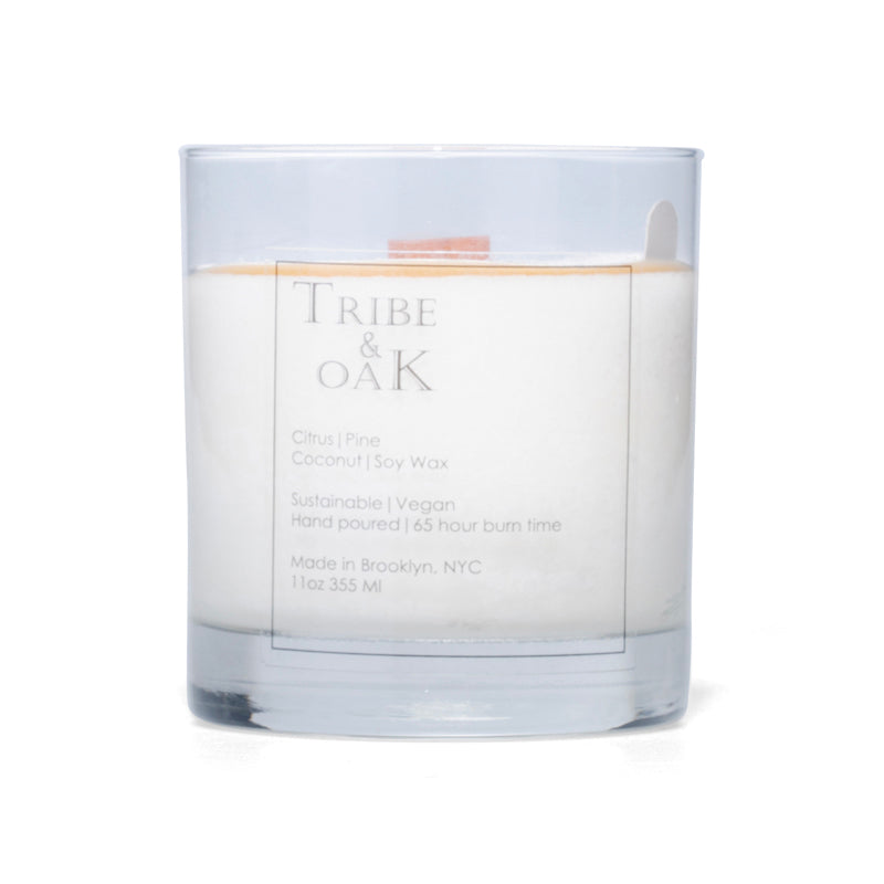 Tribe & Oak 11oz Coconut Soy Wax Candle with Wooden Wick