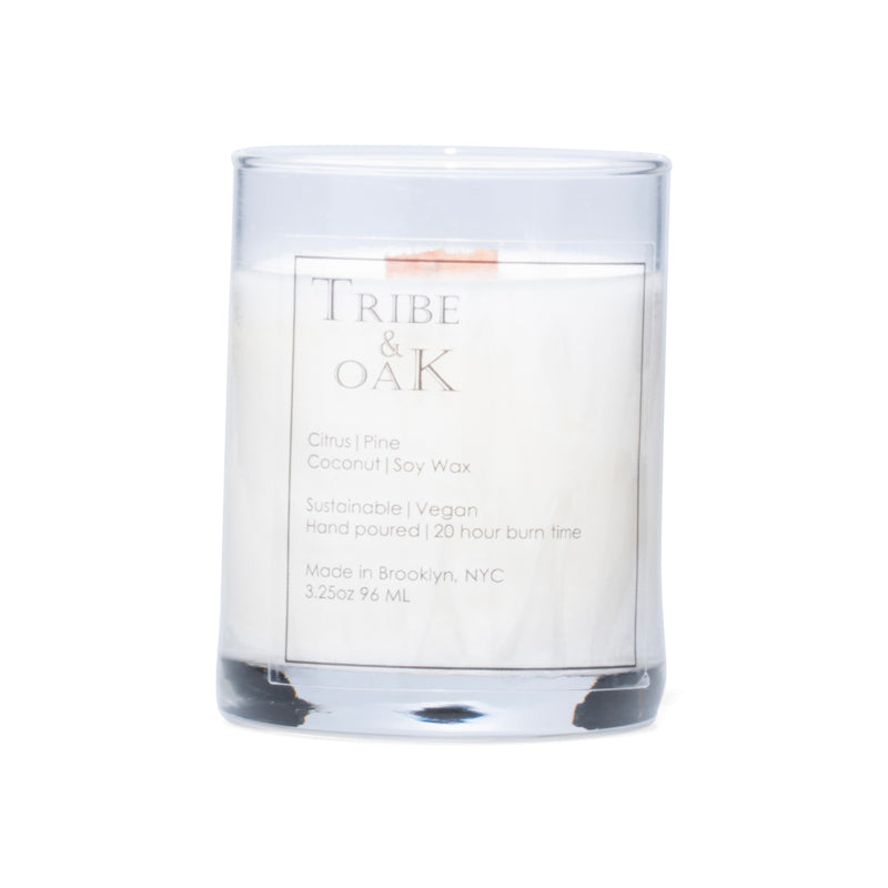 Tribe & Oak 3.25oz Coconut Soy Wax Votive Candle with Wooden Wick