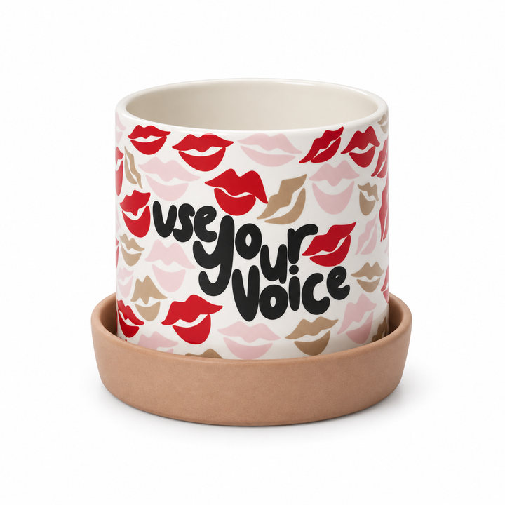 Thea Plant Co Use Your Voice Pot w Saucer 5x5.25"