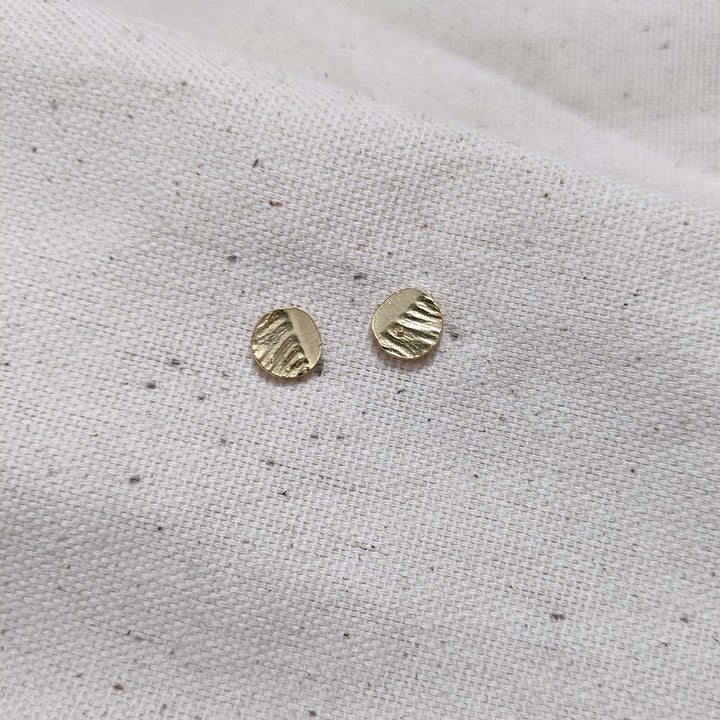 Lingua Nigra Tiny Vermeil Circle Stud Post Earrings