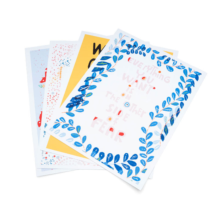 Violet Red Studio Optimistic Art Print Set of 4 Bundle