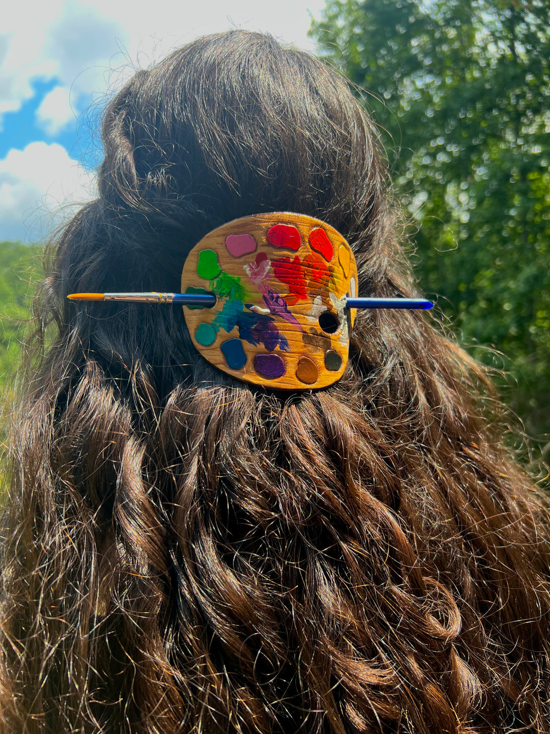Stitchwalker Leather Handmade Paint Palette Hairpiece