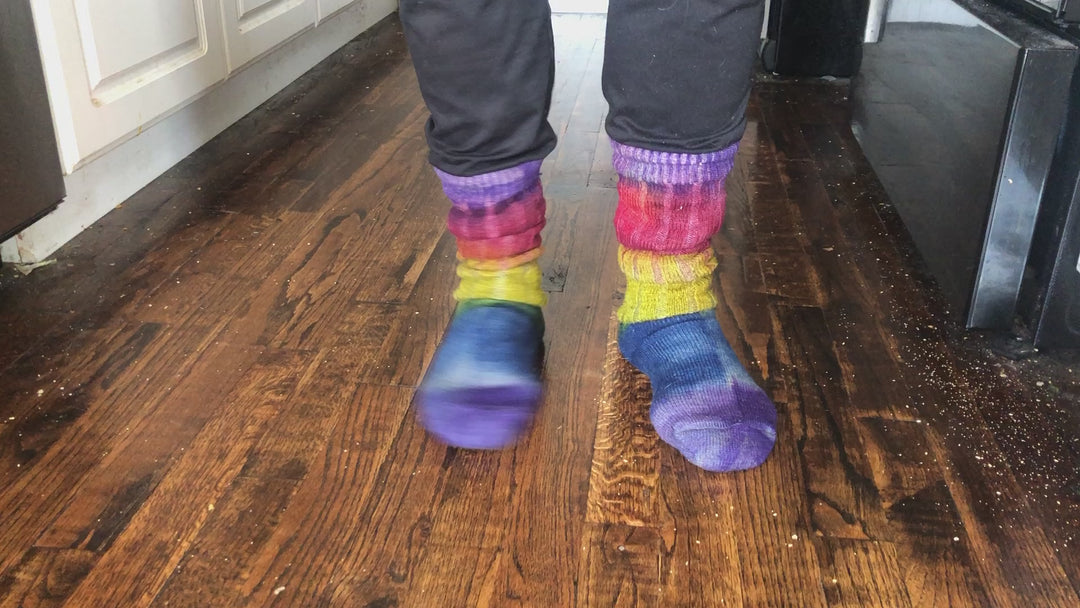 Mary's Little Lambs Products Hand-dyed Harmony wool tie-dyed socks
